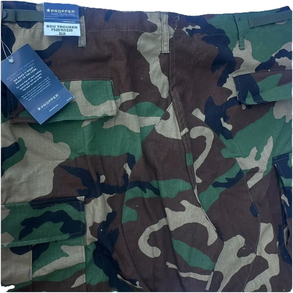 Propper BDU Tactical Pants XL Regular Woodland Camo Cargo Military NEW